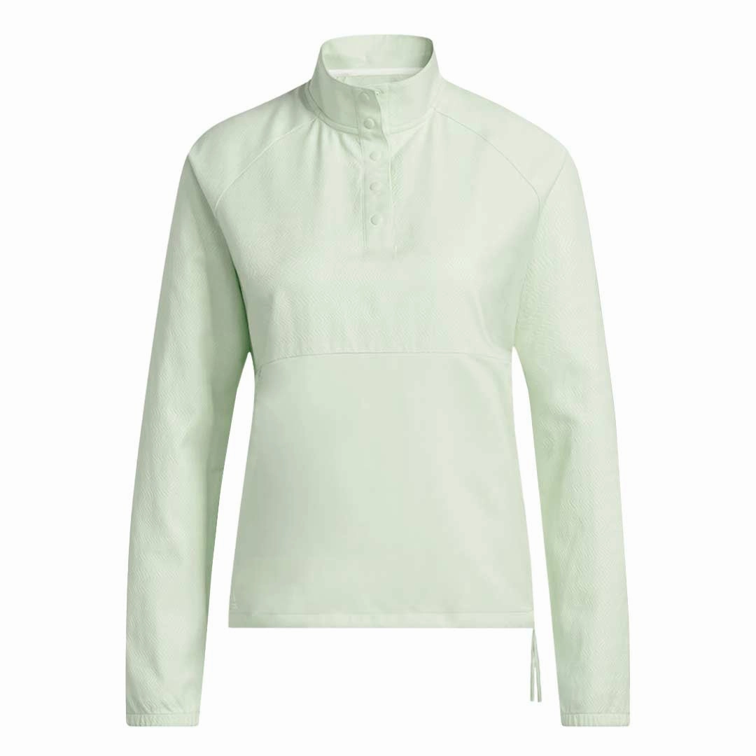 Raglan Sleeve Cut Lightweight Fabric adidas - Women's Embossed 1/4 Snap Pullover (HG6991)