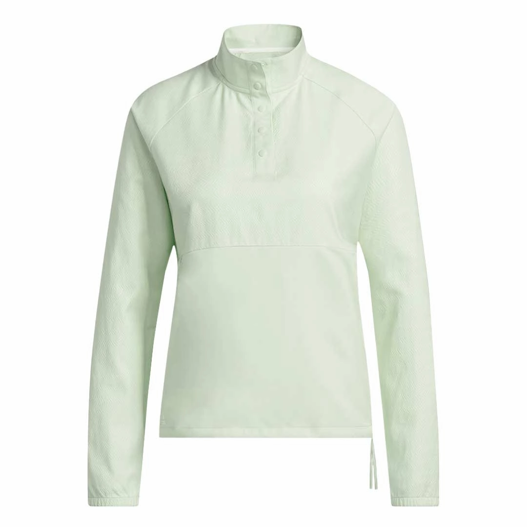 adidas - Women's Embossed 1/4 Snap Pullover (HG6991) Vapor Transfer Fabric