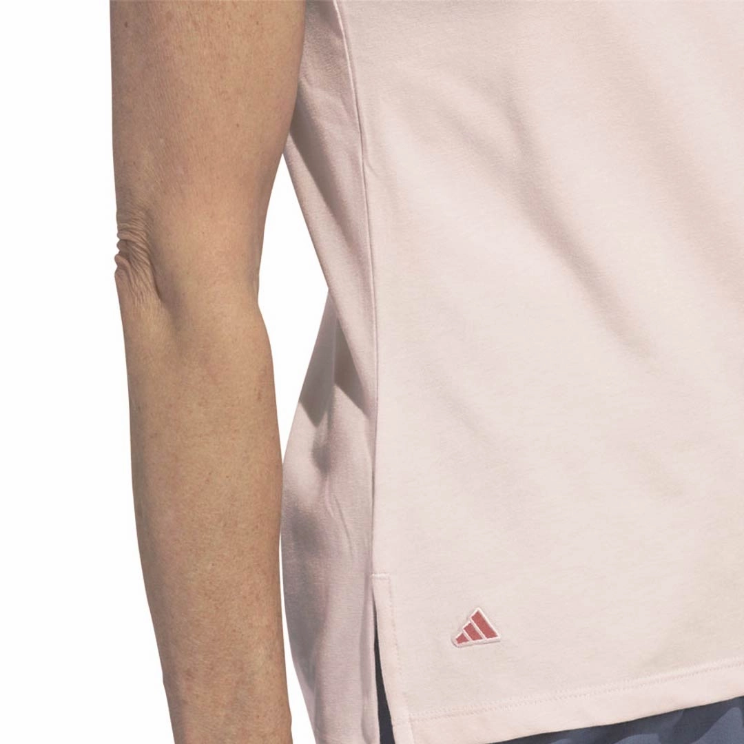 adidas - Women's Go-To Heathered Polo (IP4187) Laser Cut Ventilation Contrast Trim Details