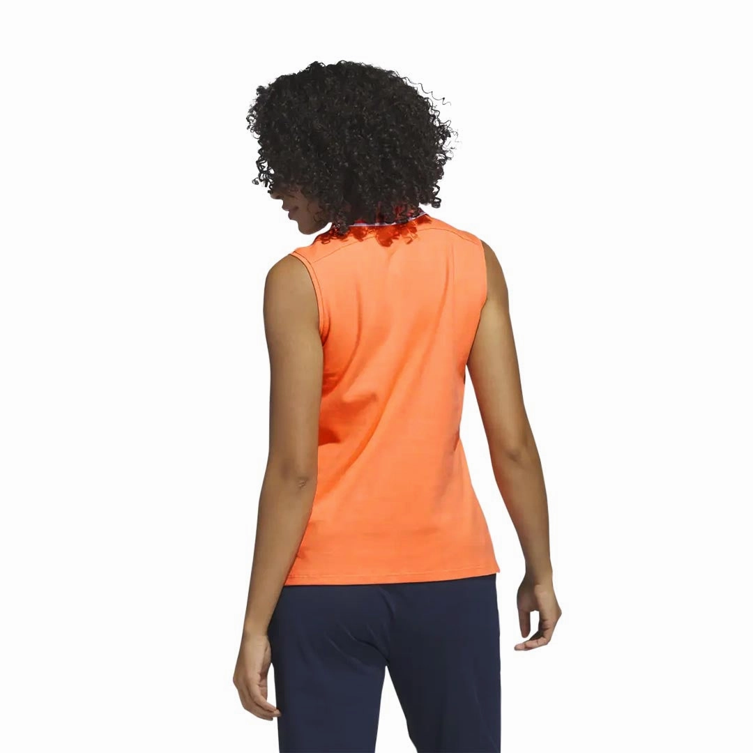 adidas - Women's Go-To Pique Sleeveless Polo (IB6091) Molded Collar Architecture