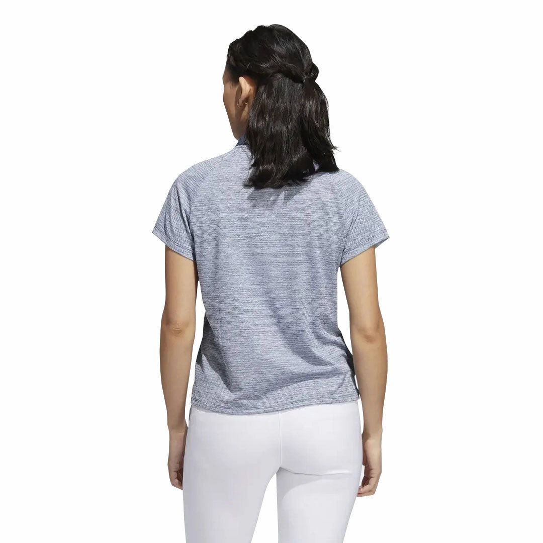adidas - Women's Melange Short Sleeve Polo (HI3985) Stretch Lines