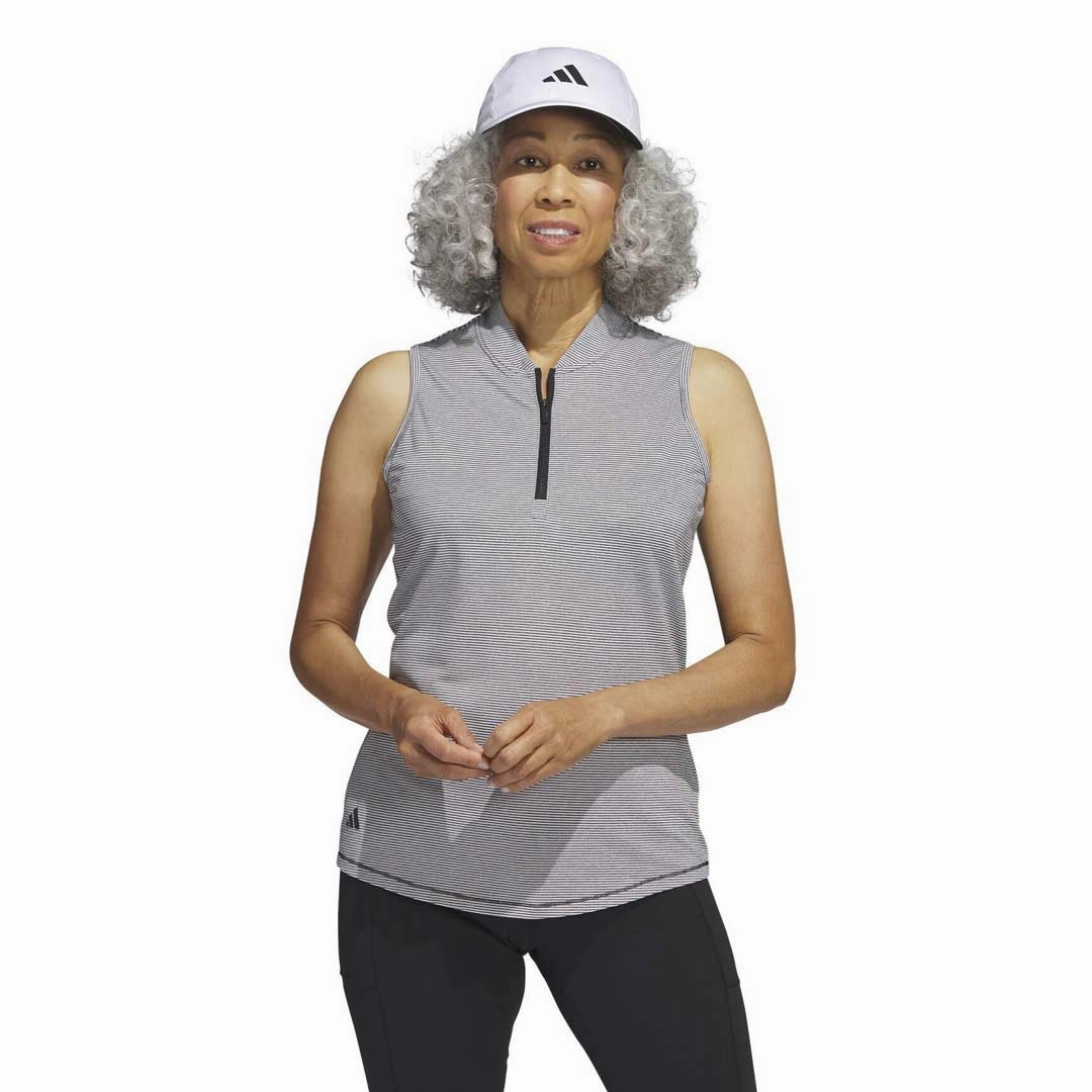Dynamic Performance Sweat Wicking Technology adidas - Women's Ottoman Printed Sleeveless Polo (HT1251)