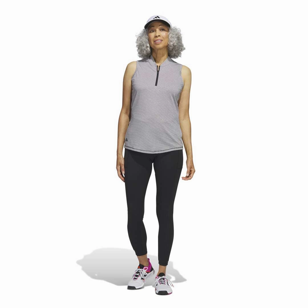 adidas - Women's Ottoman Printed Sleeveless Polo (HT1251) Hyper Breathable Breathe Zone