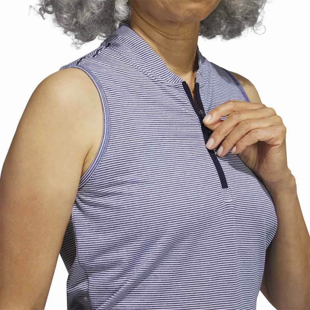 adidas - Women's Ottoman Printed Sleeveless Polo (IA7826) Gym Wear