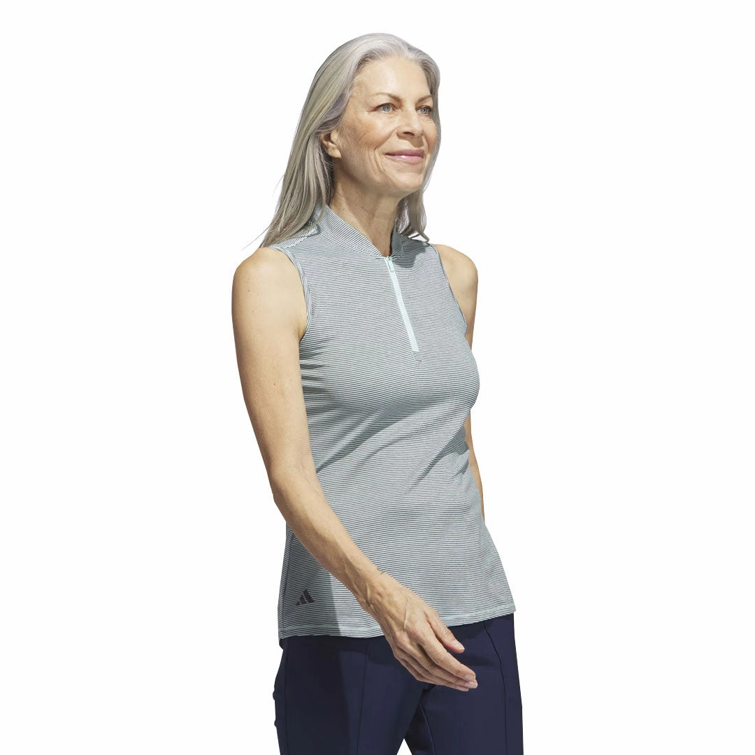 adidas - Women's Ottoman Printed Sleeveless Polo (II3243) Flexible Yoke Design