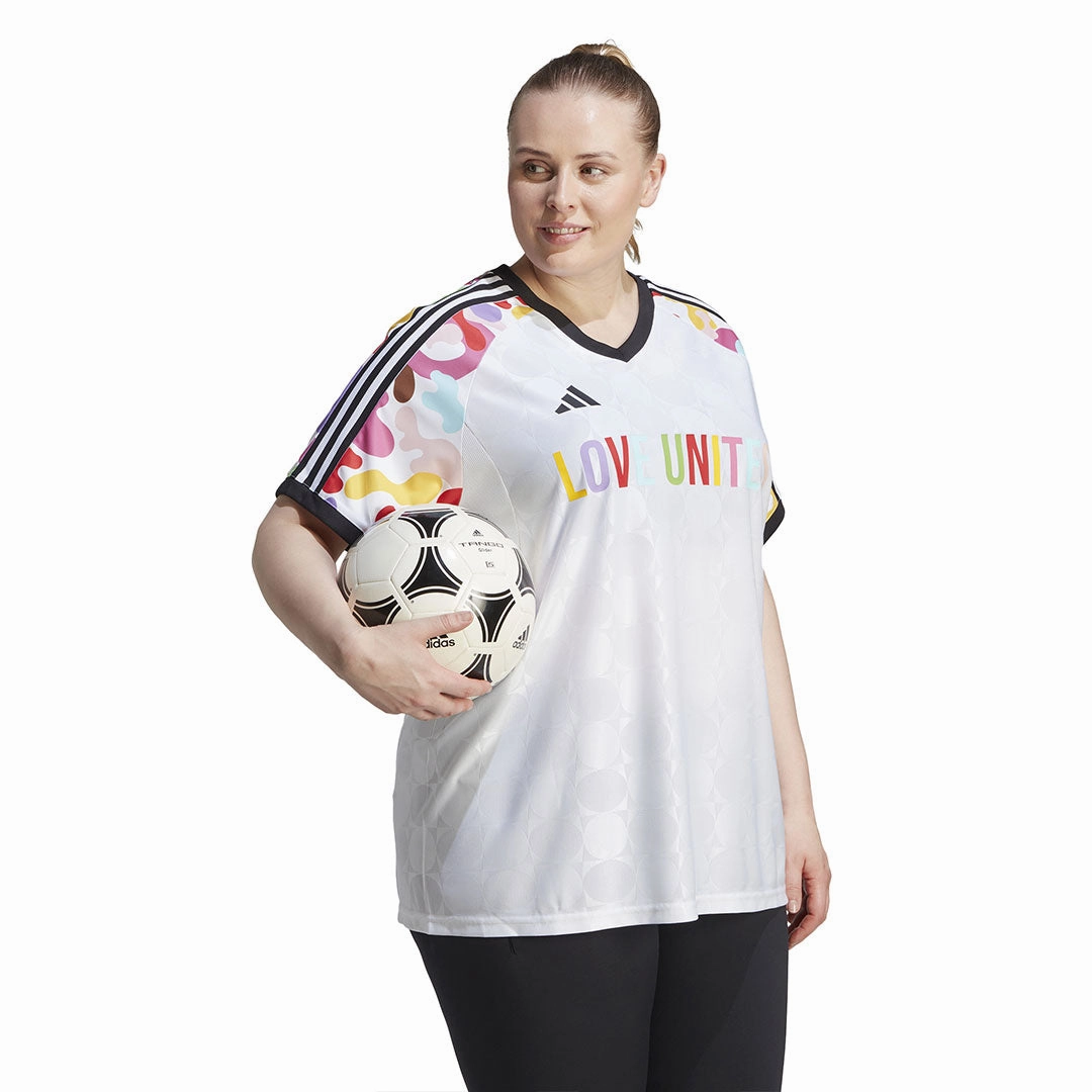 Raglan Sleeve adidas - Women's Pride Prematch Jersey (Plus Size) (HY9633)