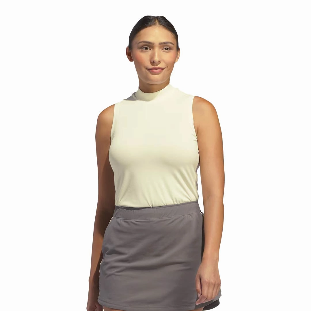 adidas - Women's Sleeveless Mock Neck Polo (IP4248) Low Impact Dye Process Pulse Fit