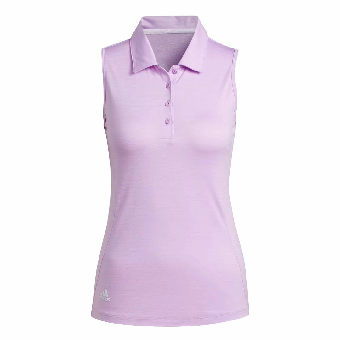 adidas - Women's Space-Dyed Sleeveless Polo (HI1730) Eco Friendly Dye Oversized Silhouette