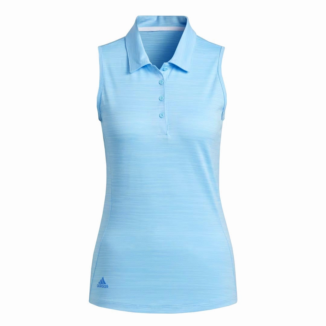 adidas - Women's Space-Dyed Sleeveless Polo (HI1731) Crisp Look On The Go