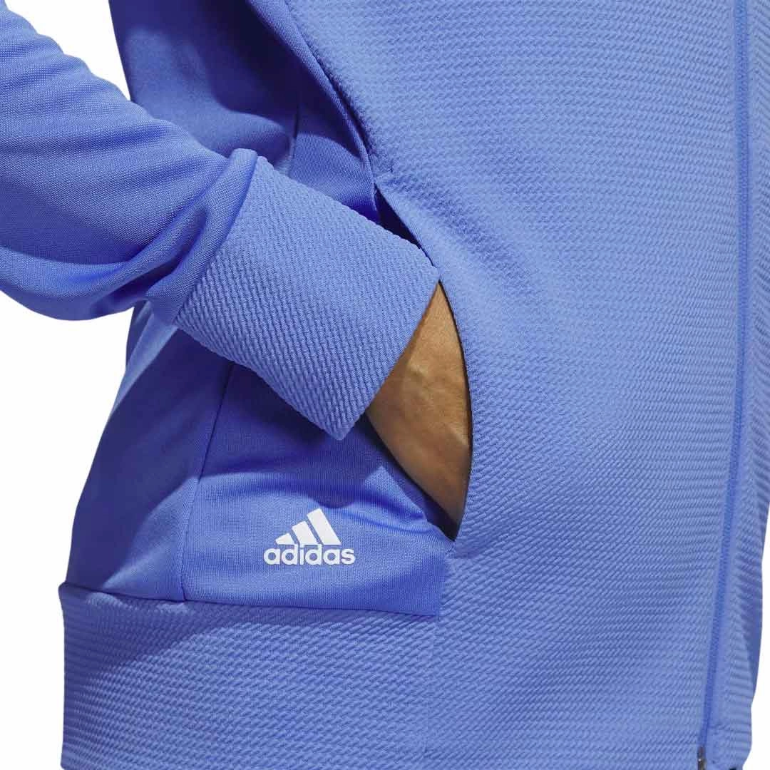 adidas - Women's Textured Full Zip Golf Jacket (HR2985) Contrast Binding Trim Modern Look