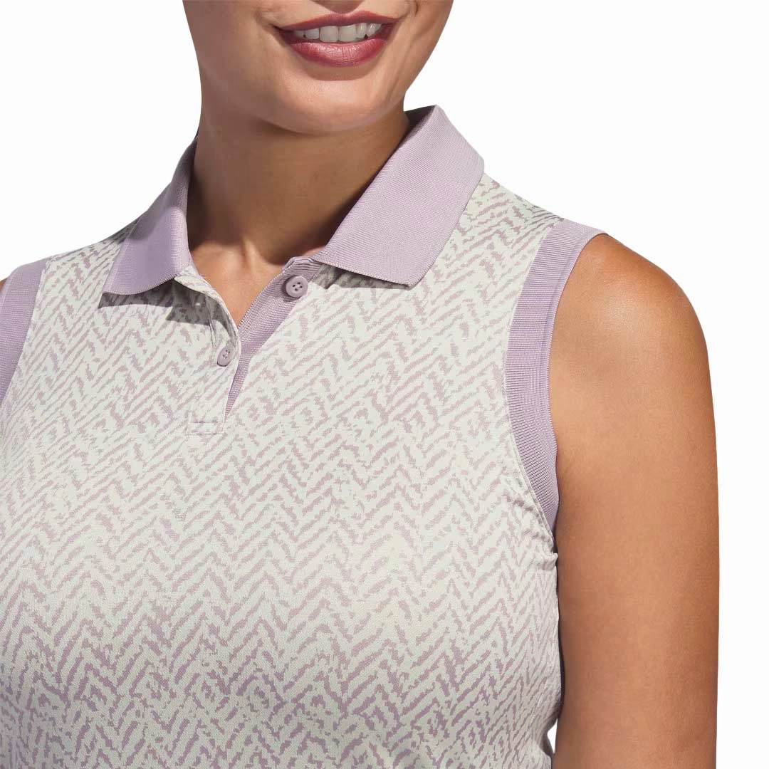 adidas - Women's Ultimate365 Jacquard Sleeveless Polo (IP8691) Tagless Design Base Move