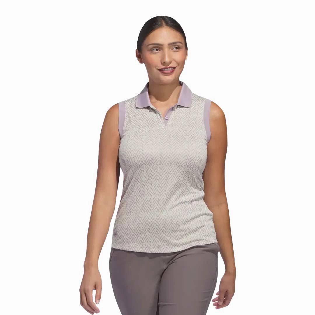 adidas - Women's Ultimate365 Jacquard Sleeveless Polo (IP8691) Fast Response Breathable Back Ventilation