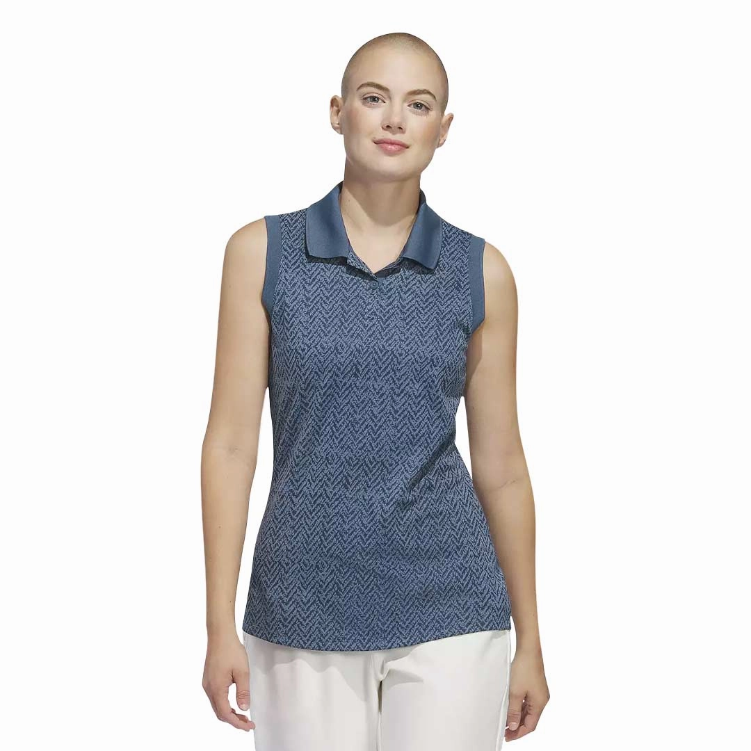 adidas - Women's Ultimate365 Jacquard Sleeveless Polo (IV9272) Ergonomic Articulated Fit
