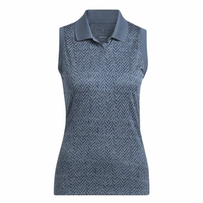 adidas - Women's Ultimate365 Jacquard Sleeveless Polo (IV9272) Double Layered Hem