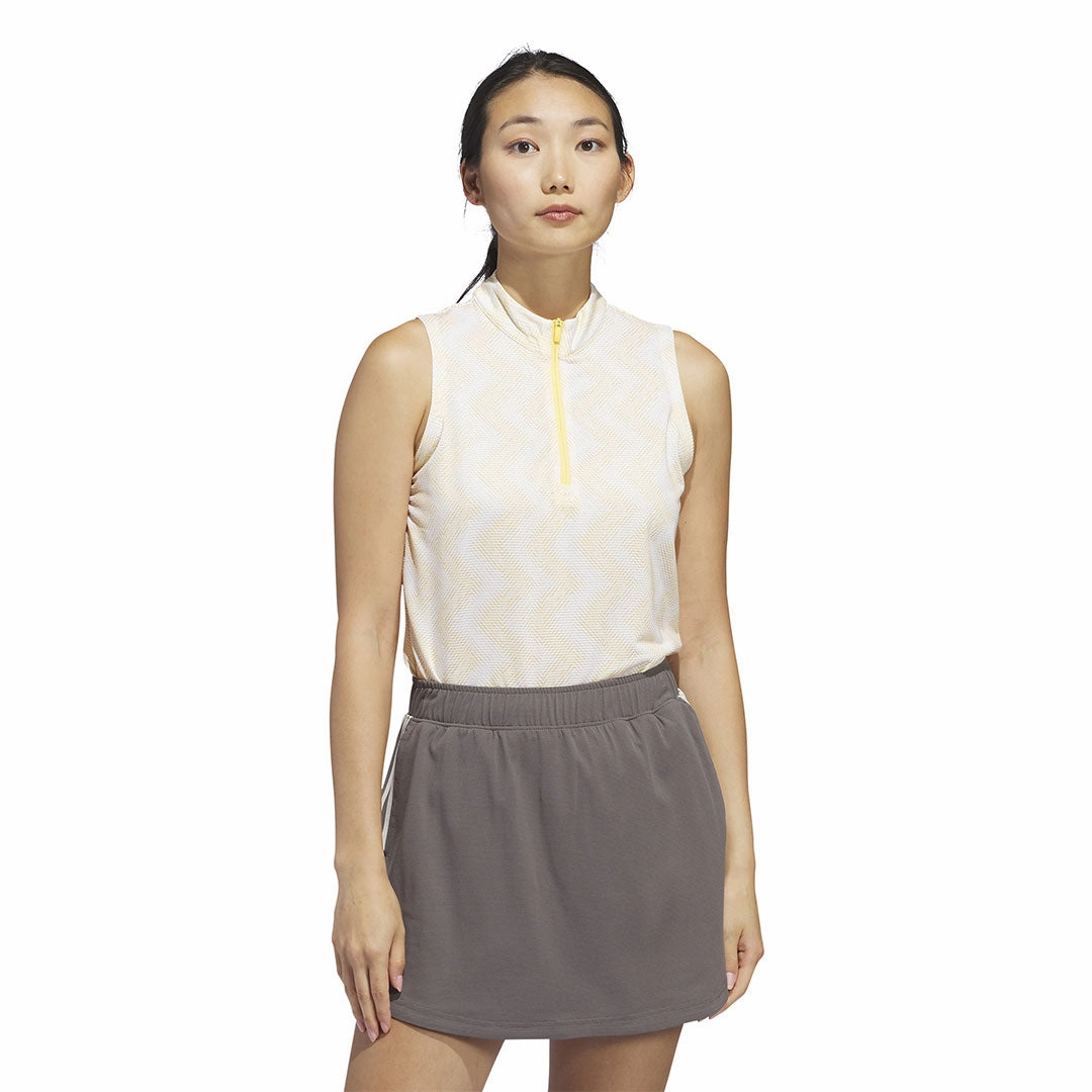 adidas - Women's Ultimate365 Ottoman Printed Sleeveless Polo (IP4232) Flex Ribbed Cuffs Colorfast Dye Methods