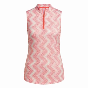 Relaxed Silhouette adidas - Women's Ultimate365 Ottoman Printed Sleeveless Polo (IP4233)