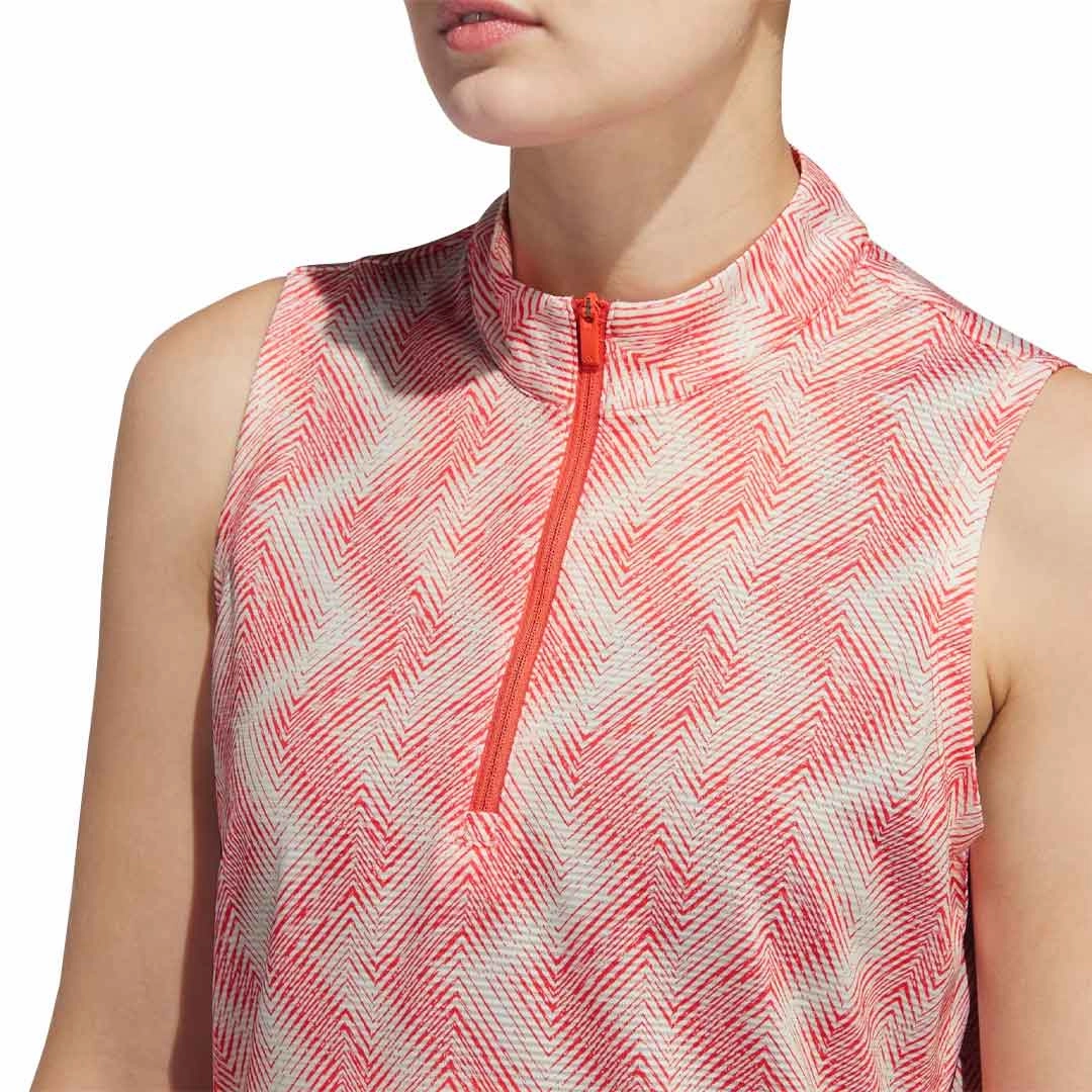 adidas - Women's Ultimate365 Ottoman Printed Sleeveless Polo (IP4233) Play Ready