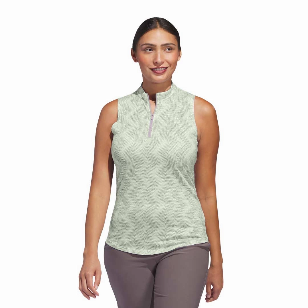 Compression Fit adidas - Women's Ultimate365 Ottoman Printed Sleeveless Polo (IP8689)