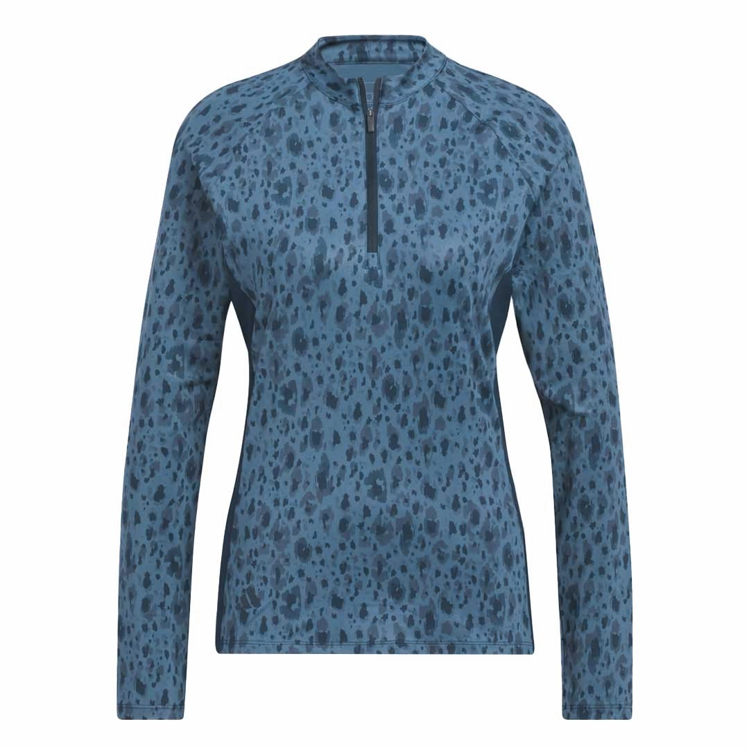 No Boundaries Stretch performance adidas - Women's Ultimate365 Printed 1/4 Zip Mock-Neck Long Sleeve Polo (HN5827)