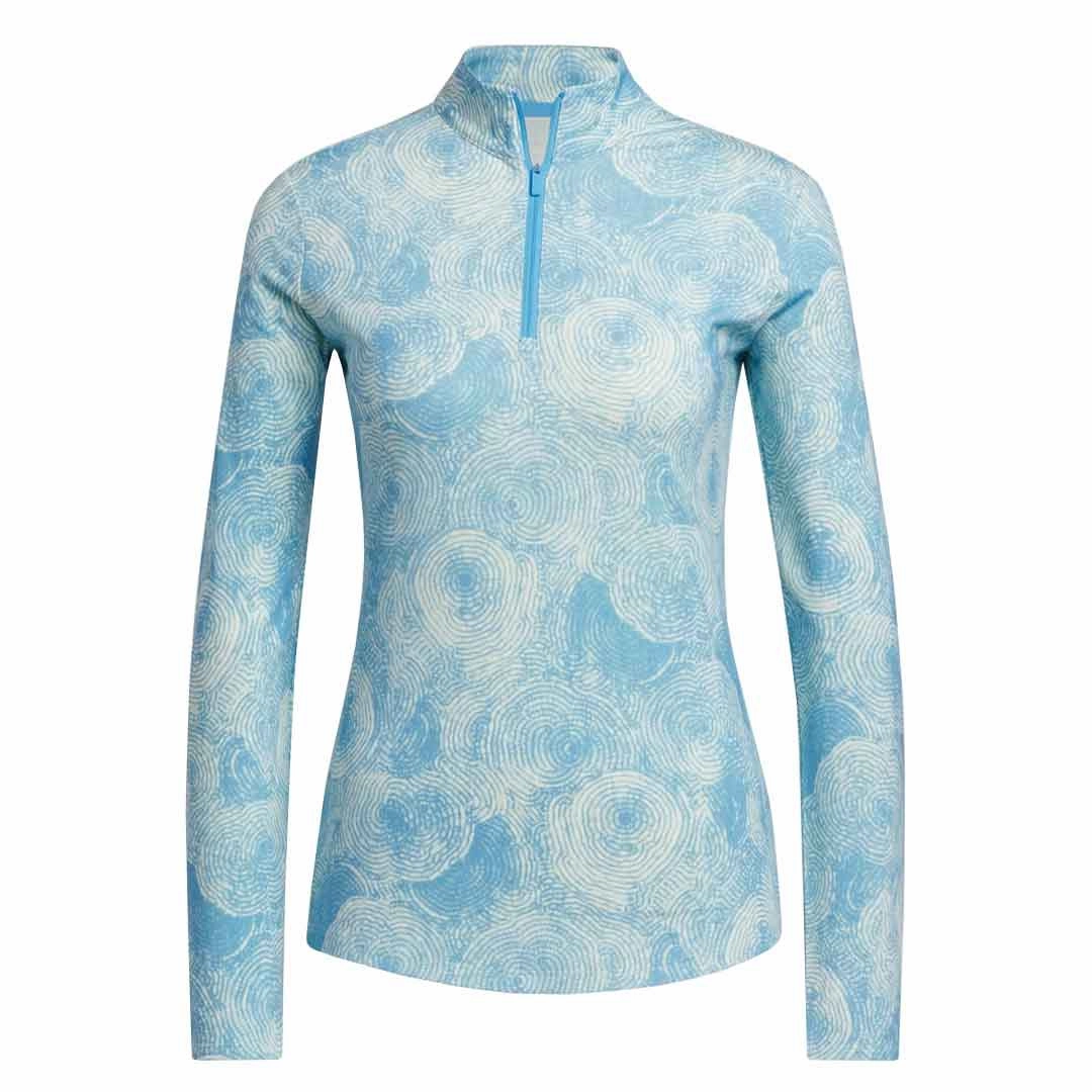 adidas - Women's Ultimate365 Printed 1/4 Zip Mock-Neck Long Sleeve Polo (IP4257) Motion Boost Outdoor Comfort
