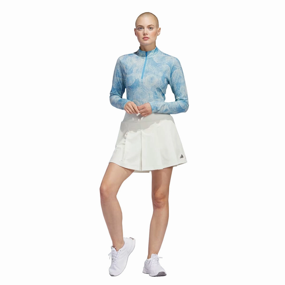 Tagless Label Design adidas - Women's Ultimate365 Printed 1/4 Zip Mock-Neck Long Sleeve Polo (IP4257)