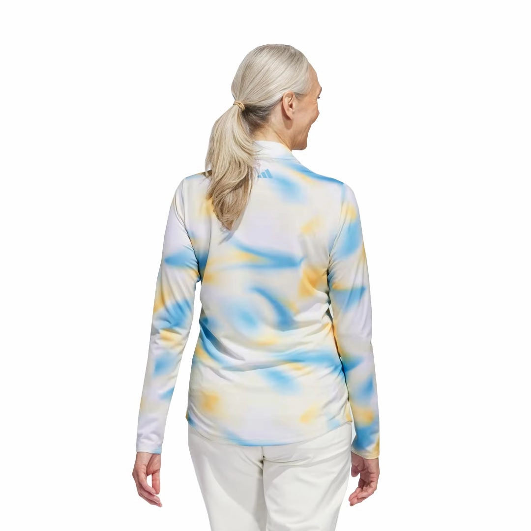 Non Chafing Edges adidas - Women's Ultimate365 Printed 1/4 Zip Mock-Neck Long Sleeve Polo (IP4259)