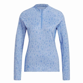 Flexible Drop Shoulder Cut adidas - Women's Ultimate365 Quarter Zip Long Sleeve Golf Polo (Plus Size) (HT1248)