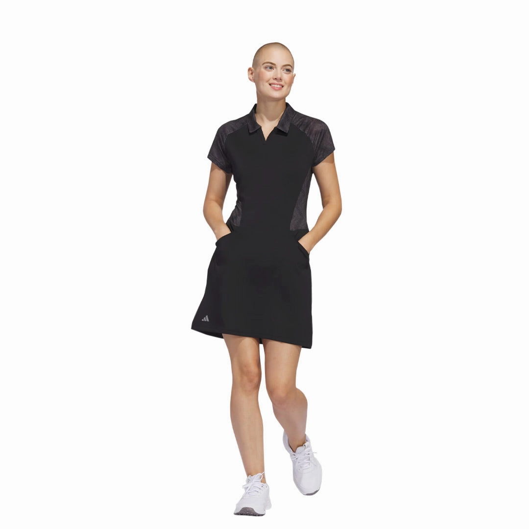 Durable Polyester Blend Layered Look Design adidas - Women's Ultimate365 Short Sleeve Dress (IN9915)