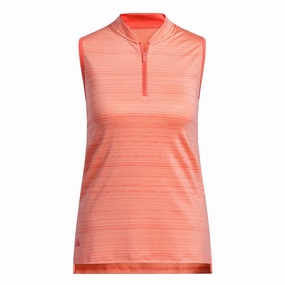 adidas - Women's Ultimate365 Stripe Sleeveless Polo (IT7210) Reflective Accent Strips Stretch Comfort