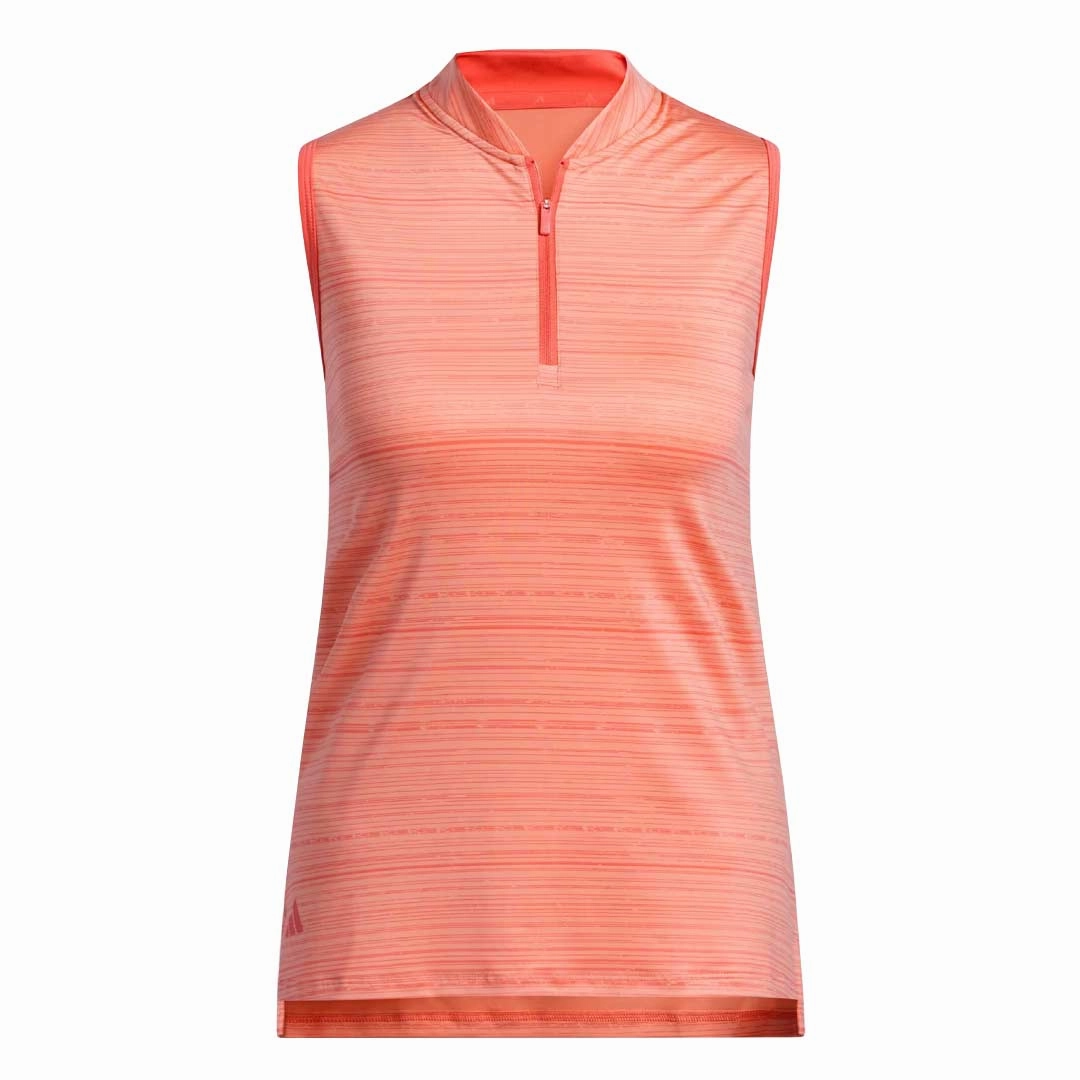 adidas - Women's Ultimate365 Stripe Sleeveless Polo (IT7210) Reflective Accent Strips Stretch Comfort