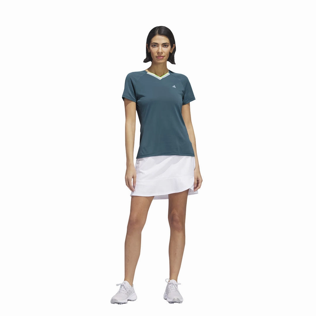adidas - Women's Ultimate365 Tour HEAT.RDY V-Neck T-Shirt (IB2071) Sweat Wicking Ribbing Abrasion Resistant Zones