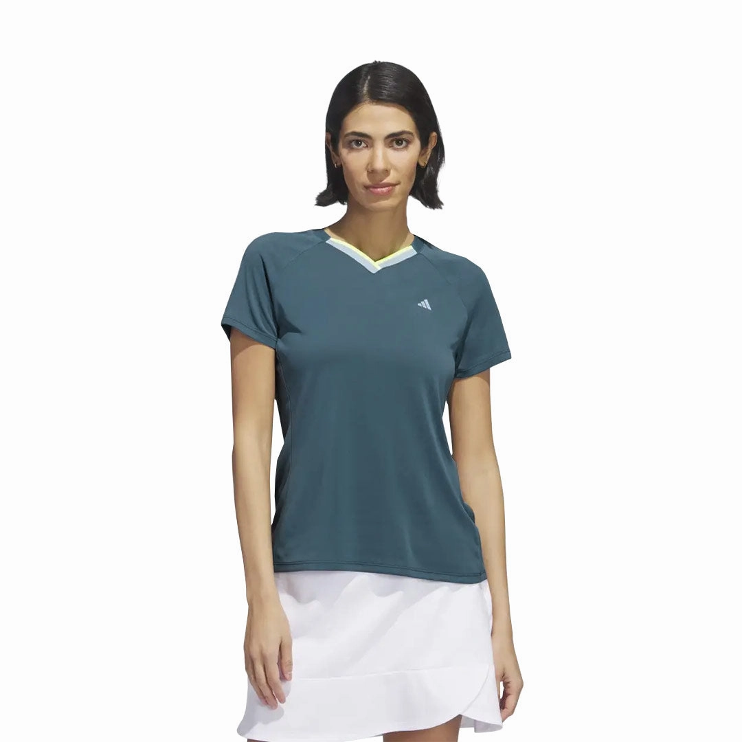 adidas - Women's Ultimate365 Tour HEAT.RDY V-Neck T-Shirt (IB2071) Comfort Plus Smart Motion