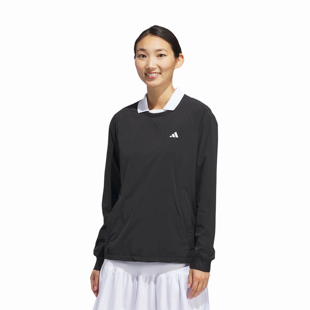 Eco Friendly Dye Process Contrast Trim Detailing adidas - Women's Ultimate365 Tour WIND.RDY Pullover Sweatshirt (IN2549)