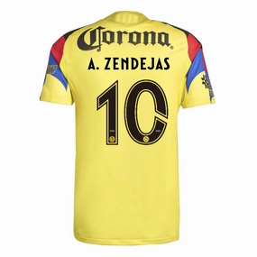 adidas A. Zendejas Men's Club America 25/26 Authentic Home Jersey (Yellow) Contrast Binding Dynamic Fit