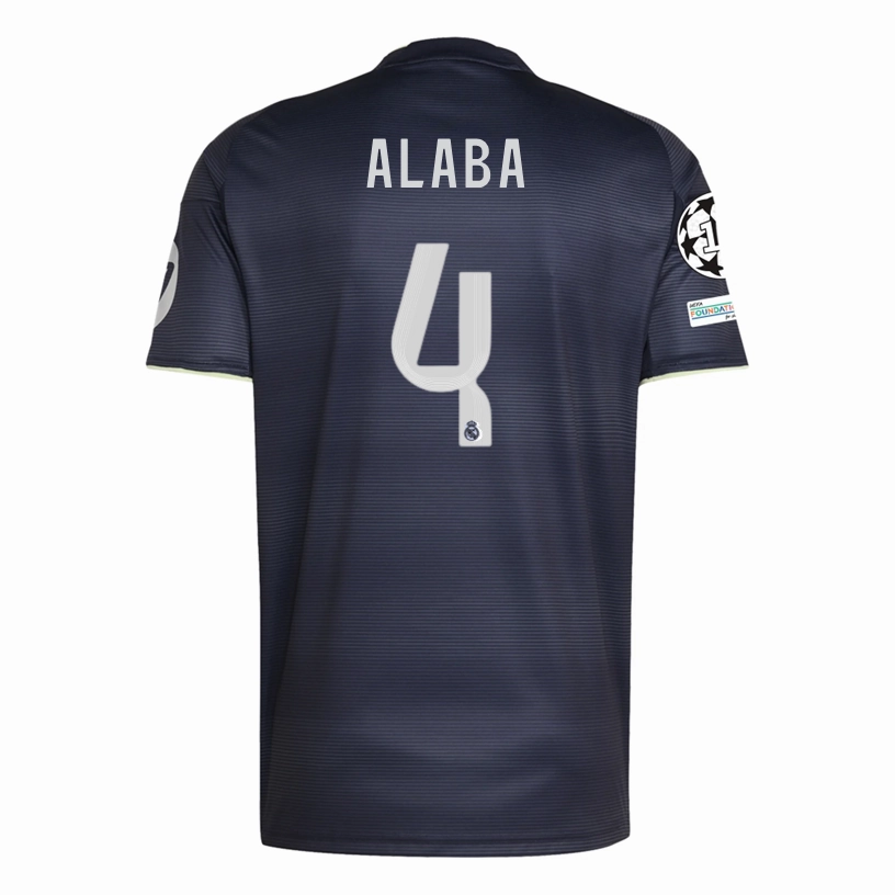 Flexible Knit Construction adidas Alaba Real Madrid 25/26 Away Jersey w/ Champions League Patches (Legend Ink)