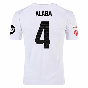 Easy Flow Comfort Stretch Fit adidas Alaba Real Madrid Authentic Home Jersey w/ La Liga Patches 24/25 (White/Black)