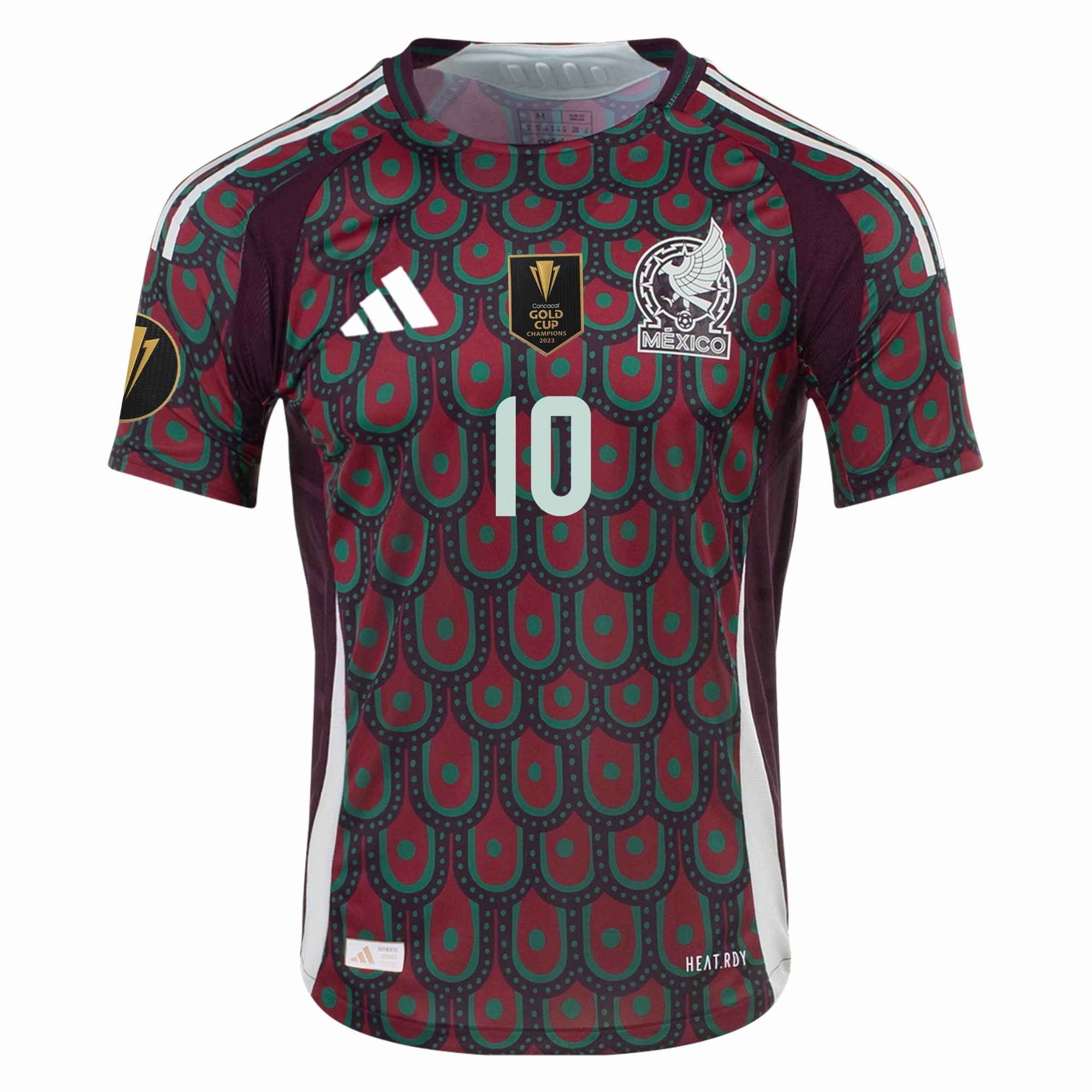 adidas Alexis Vega Mexico Authentic Home Jersey 24/25 w/ Gold Cup 2025 Patches (Multicolor) Sleek Comfort Thermoregulating Lining