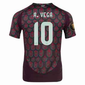Smooth Lock Stitching adidas Alexis Vega Mexico Authentic Home Jersey 24/25 w/ Gold Cup 2025 Patches (Multicolor)