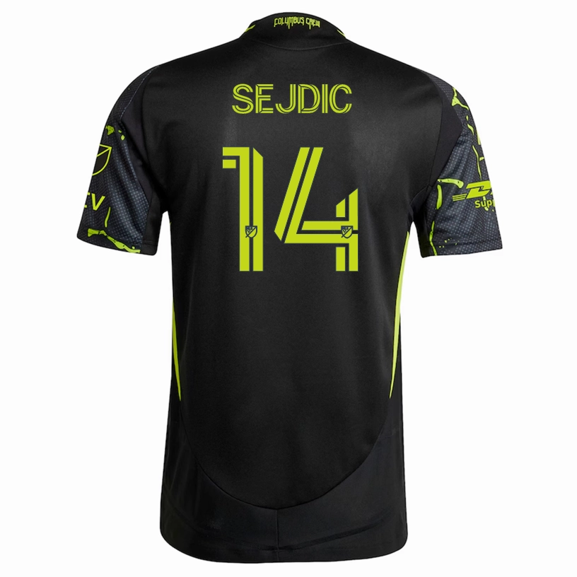 Reflective Safety Details adidas Amar Sejdi? Columbus Crew Authentic Away Jersey w/ MLS Patches 25/26 (Black/Yellow)
