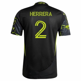 adidas Andr??s Herrera Columbus Crew Authentic Away Jersey w/ MLS Patches 25/26 (Black/Yellow) Advanced Elasticity Fibers All-Day Wear