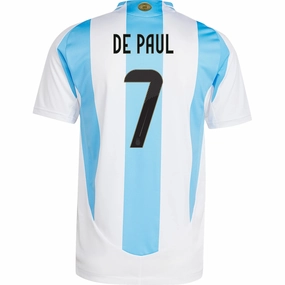 adidas Argentina Authentic Rodrigo De Paul Home 24/25 (White/Blue Burst) Clean Finish
