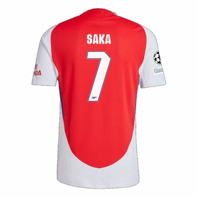 adidas Arsenal Authentic Bukayo Saka Home Jersey w/ Champions League Patches 24/25 (Better Scarlet/White) No Bulk