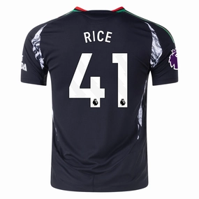 adidas Arsenal Authentic Declan Rice Away Jersey w/ EPL Patch 24/25 (Black) Anti Static Weave Technology Endurance Fit
