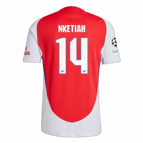 Anti Snag Fabric Airflow Channel Panels adidas Arsenal Authentic Eddie Nketiah Home Jersey w/ Champions League Patches 24/25 (Better Scarlet/White)