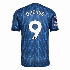 adidas Arsenal Authentic Gabriel Jesus Away Jersey w/ EPL   No Room For Racism 25/26 (Indigo/Silver) Stretch Fit Fabric Tagless Neckline Design