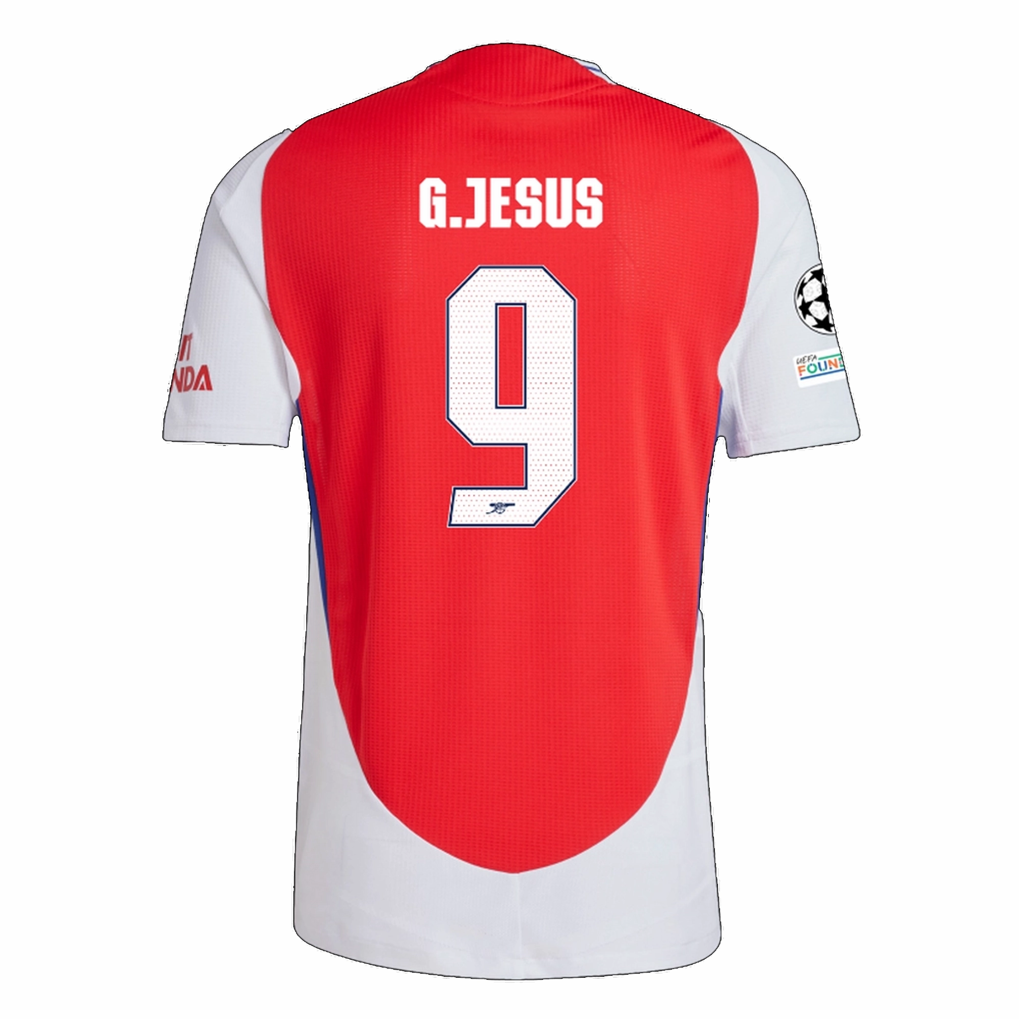 adidas Arsenal Authentic Gabriel Jesus Home Jersey w/ Champions League Patches 24/25 (Better Scarlet/White) Thermal Insulation Layer