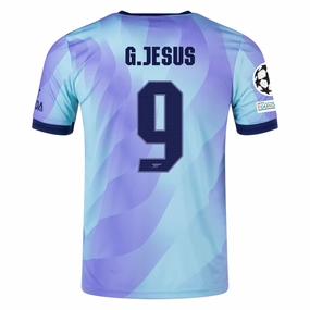Style Performance Air Ready adidas Arsenal Authentic Gabriel Jesus Third Jersey w/ Champions League Patches 24/25 (Clear Aqua/Light Flash Purple)