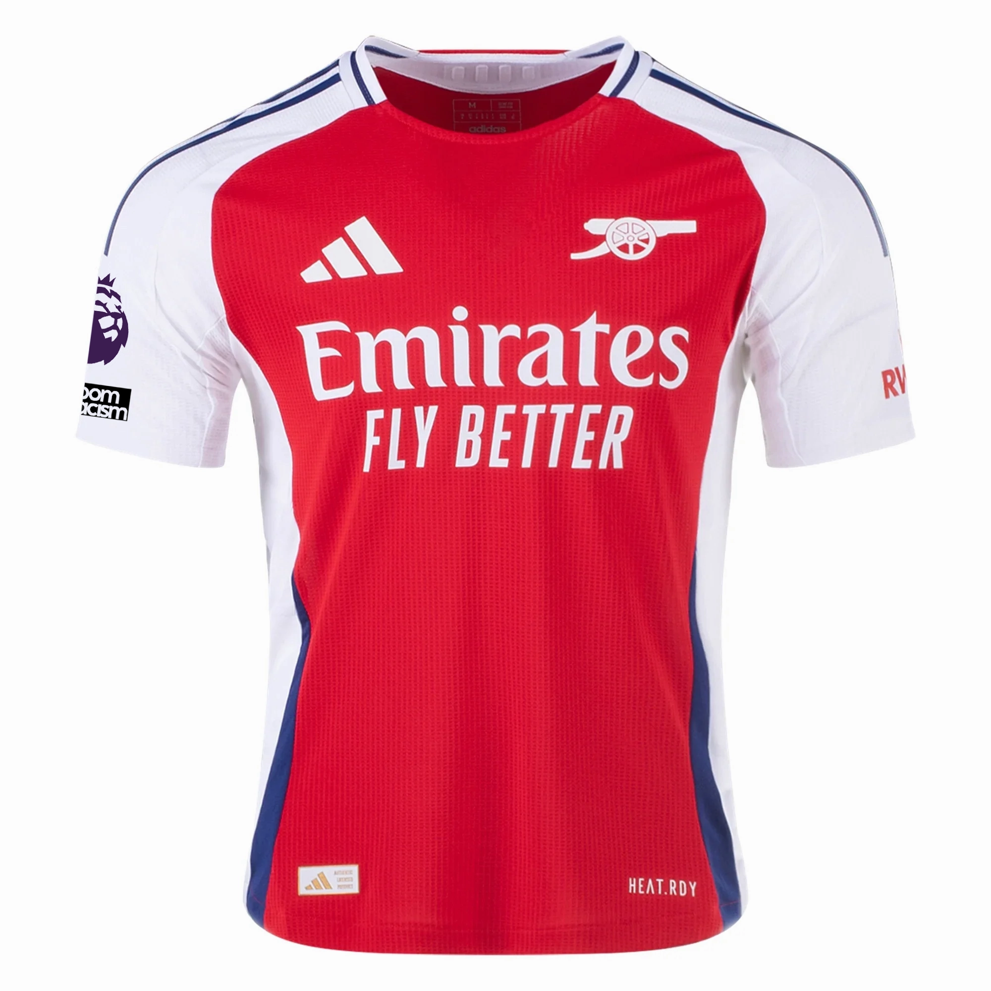 Flex Foam Reinforced Cool Fit adidas Arsenal Authentic Gabriel Magalh?es Home Jersey w/ EPL   No Room For Racism Patches 24/25 (Better Scarlet/White)