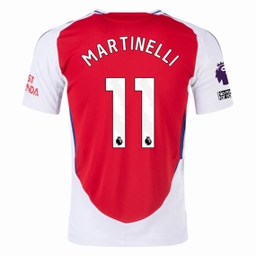 Flexible Collar System Mesh Panel Ventilation adidas Arsenal Authentic Gabriel Martinelli Home Jersey w/ EPL   No Room For Racism Patches 24/25 (Better Scarlet/White)