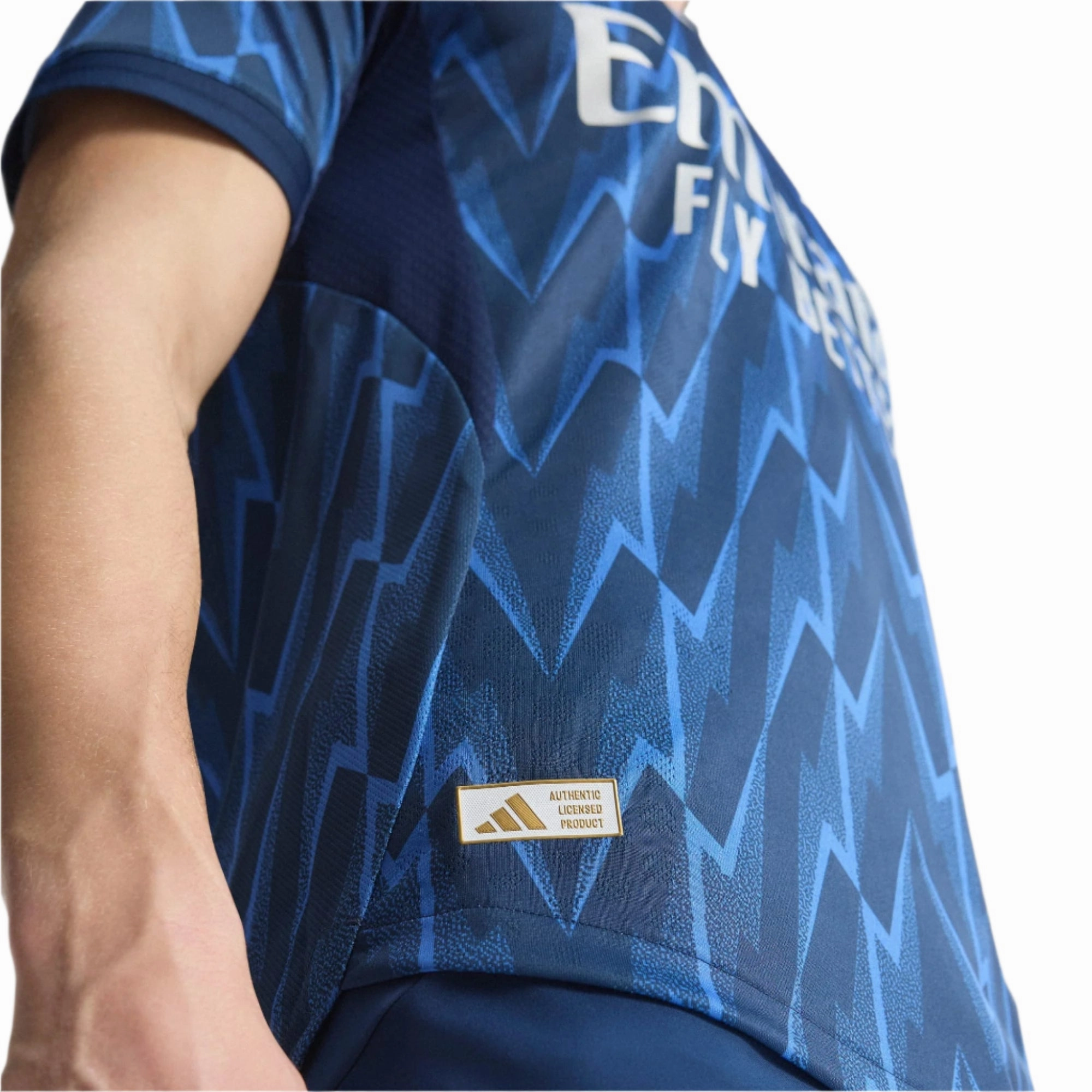 Variable Density Knitting adidas Arsenal Authentic Kai Havertz Away Jersey w/ EPL   No Room For Racism 25/26 (Indigo/Silver)